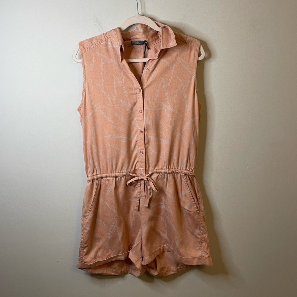 NWT PrAna Tencel Weekend Escape Romper in Apple Blossom Leaves